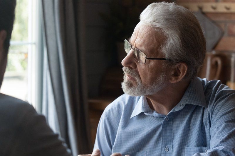 Advance Planning older man doing Advance Planning session with end of life doula